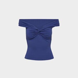 NWT Aritzia CONTOUR Twist Off-shoulder Top BYRON BLUE XL